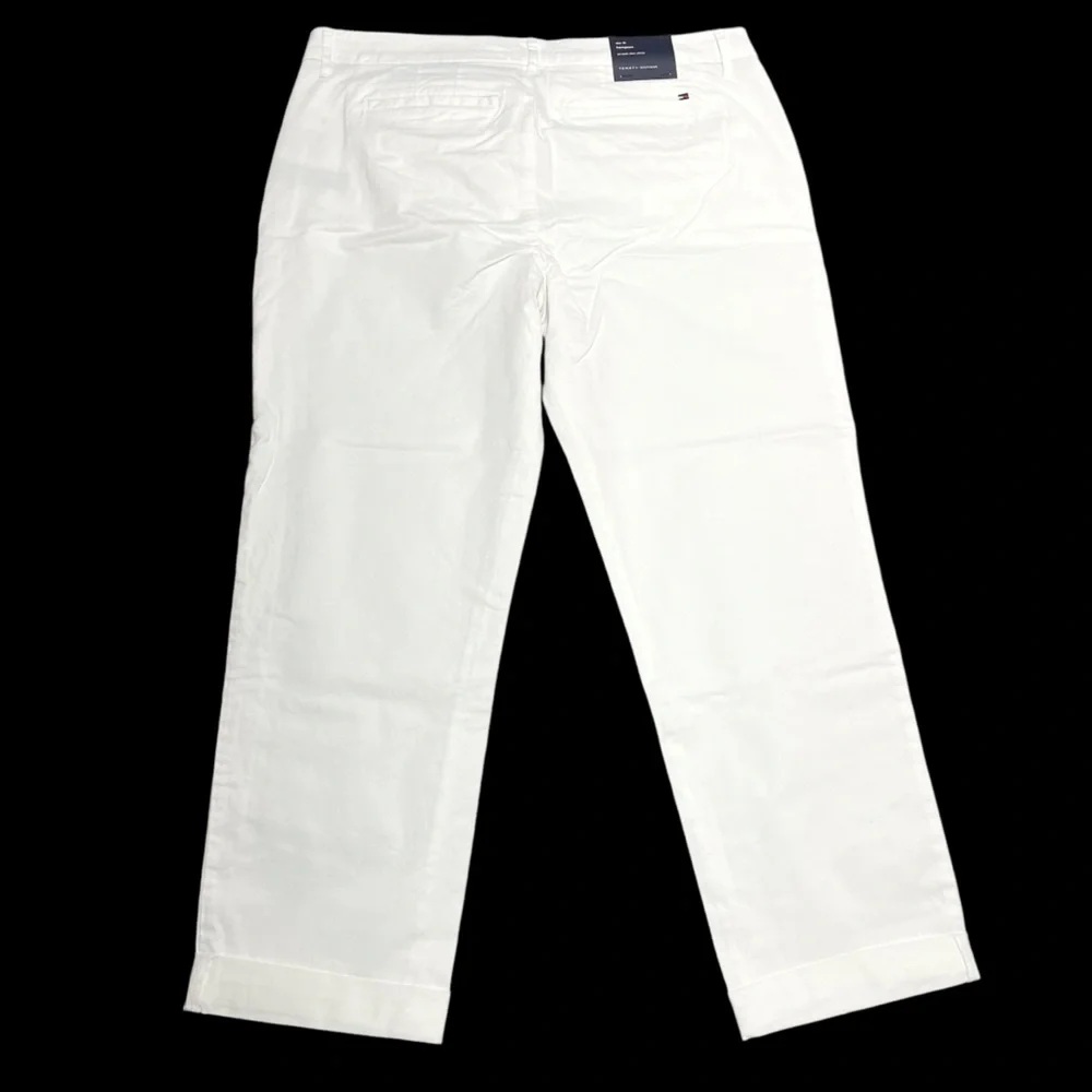 Tommy Hilfiger Women’s White 12 Hampton Heritage Stretch Slim Cuffed Crop NWT*** - Picture 4 of 16